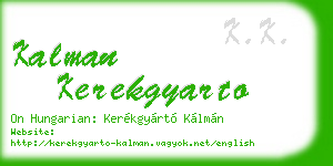 kalman kerekgyarto business card