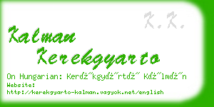 kalman kerekgyarto business card